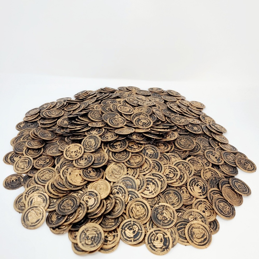 869 Pirate Treasure Coins Antiqued Gold Look Party Favors VBS Rewards 2.5lb